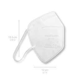 Medisana Medisana FFP2 respirator dust mask respiratory mask, RM 100, dust protection mask mouth protection mask 10 pieces individually packed in PE bag with clip - certified CE2834 - EU 2016/425