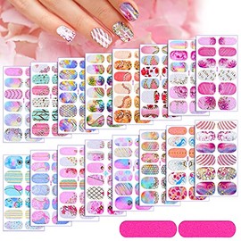 Maitys 16 Hojas De Calcomanías De Esmalte De Uñas De Gradiente De Envoltura Completa, Autoadhesivas, Tiras De Calcomanía De Uñas De Cubierta Completa 
