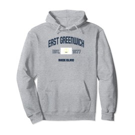 Retro East Greenwich Rhode Island RI State Flag Throwback Pullover Hoodie