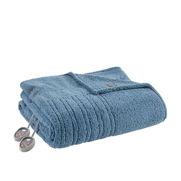 Gracie Mills Jorah Solid Sherpa Electric Heated Blanket