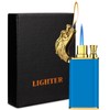 Cool Dual Flame Dragon Lighter,Outdoor Windproof Dragon Torch Lighter,Switchable Soft/Jet