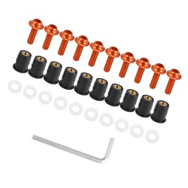 Motoforti Universal Motorcycle Windscreen Screw, Rubber, Aluminum Alloy, 10pcs