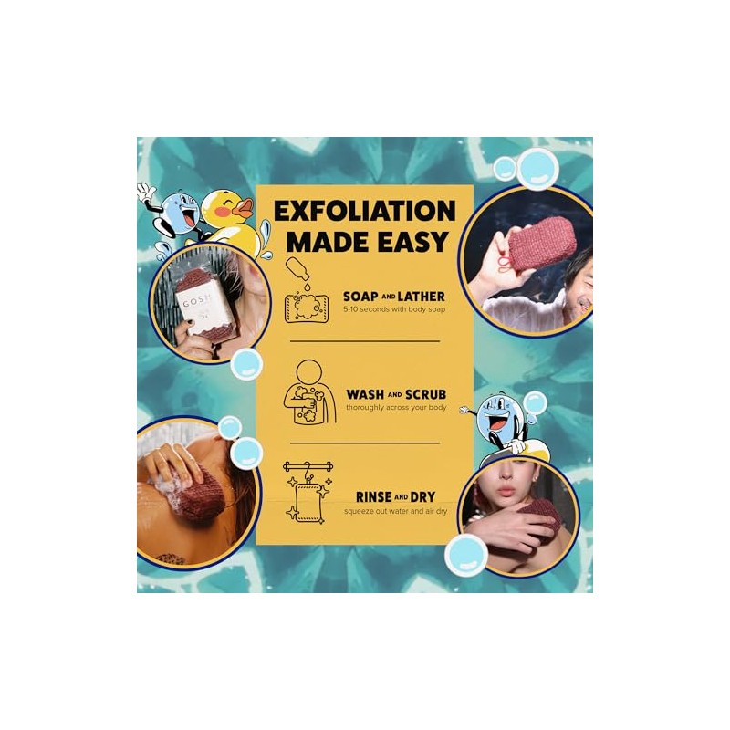 Goshi Esponja Exfoliante Ducha Baño Secado Rápido Resistente Rasgado Todo