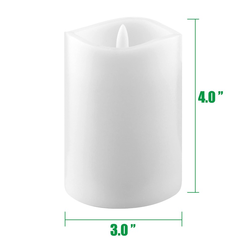 Stonebriar 6 Count Real White Wax 3x4 Flameless LED Pillar