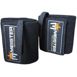 Meister Elastic Wrist Wraps with Thumb Loop - 1 Pair - Black
