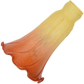Bieye LS11 Lily Flower Blown Glass Lampshade (Yellow Orange, Opening I.D. 1.26" x O.D. 1.5")
