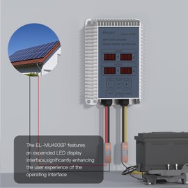 ELEJOY 15 Amp 400W MPPT Step-UP Solar Charge Controller 99% Adjustable Output Lithium LiFePO4 Lead-Acid Gel Sealed Flooded Battery LED Display IP65 Waterproof Outdoor