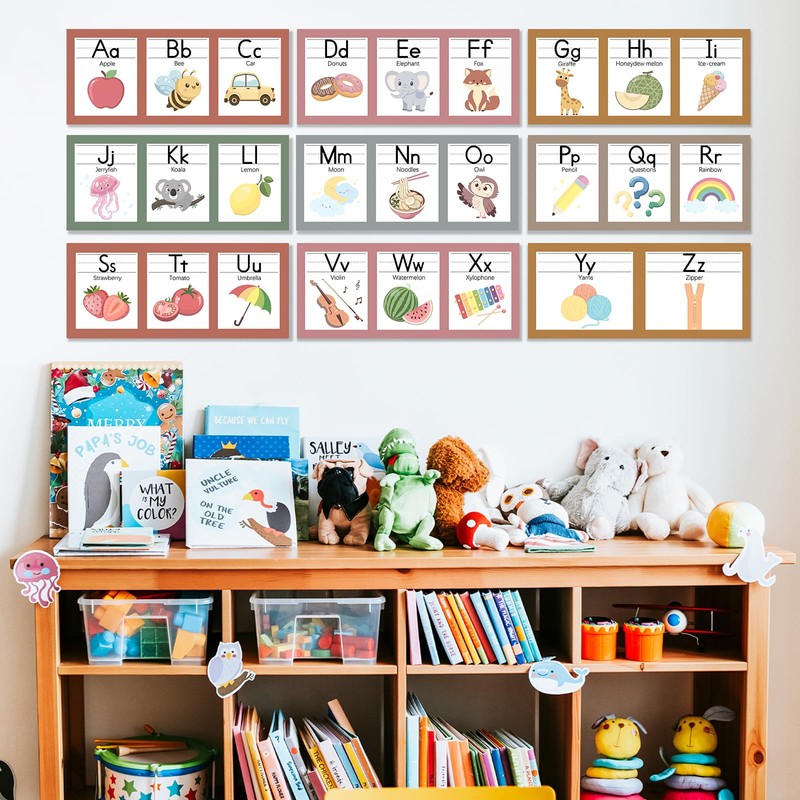 COCHIE Boho Alphabet for Classroom Wall Decorations Kindergarten Preschool, Alphabet