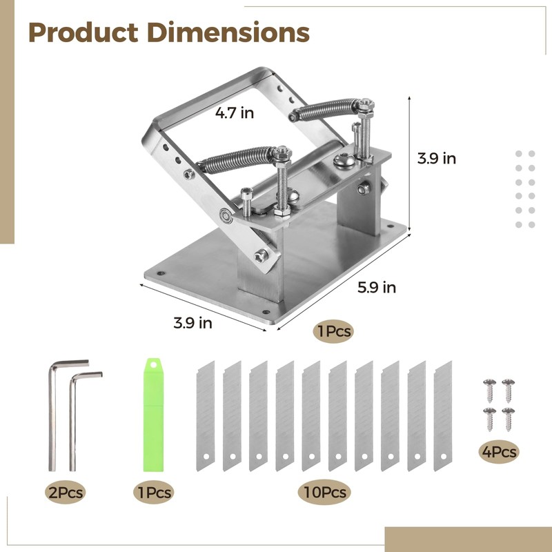 Manual Leather Splitter, Stainless Leather Skiver Tool with Adjustable Thickness,