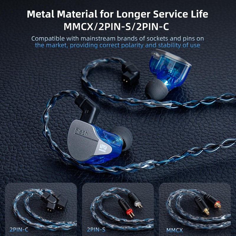keephifi KBEAR ST12 Plus 2Meters Black IEM Cable 3.5MM 2PIN