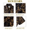 fohemr Outfit Men's Baroque 2-Piece Golden Chain Pattern Shirt Shorts