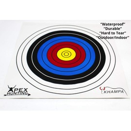 KHAMPA Archery Target for Backyard | 2x2 ft. Deluxe Double Layer Bow Target | Includes 2 Paper Targets and Push Pins for Crossbow or Compound Bows