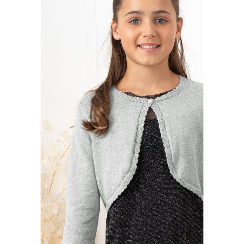 BlackButterfly Girls Long Sleeve Sparkle Cardigan Childrens Kids Bolero Shrug