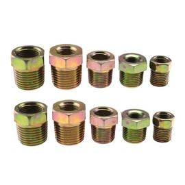 EMSea 10Pcs Threaded Bush Adapter, 1/8 to 1/4, 3/8 to 1/2, 1/4 to 3/8, 1/8 to 3/8, 1/4 to 1/2 for Air Line Hose (Female to Male)-BSP