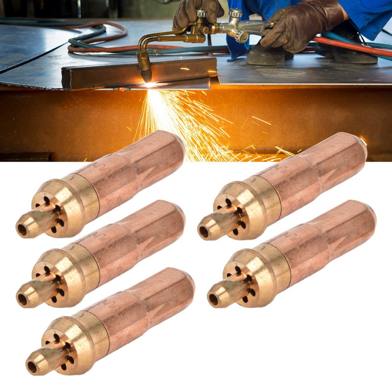 5Pcs Acetylene Cutting Tips Brass Copper Welding Nozzles Torch Consumables