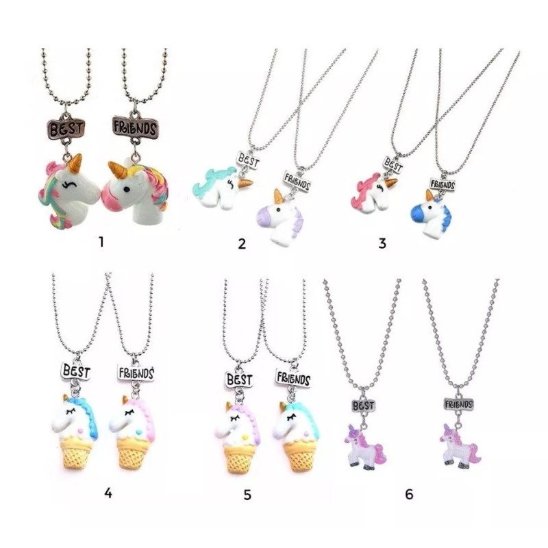 Veraly Collar Unicornio Mejores Amigos Best Friends Regalo Calidad