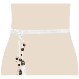 TY belt Exotic Ladies Girls Belt Belly Chain with Tassel and Wooden Beads. - l