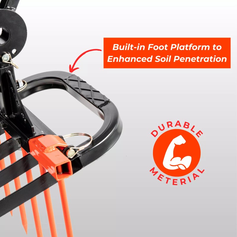 AGRICAS Broadfork for Gardening - Portable and Ergonomic 6+5 Sharp