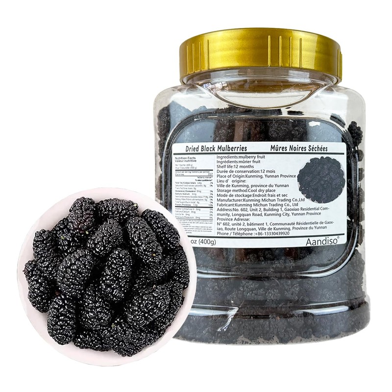 Dried Black Mulberries 14.1oz Black Mulberry Tea Sweet Delicious Dried