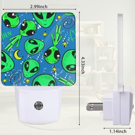 ZTHLL Cartoon Aliens Night Light, Night Light Plug into Wall with Dusk to Dawn Sensor, LED Lamp Energy Saving Lights for Men Women Boys Girls,Lamp for Bedroom Bathroom Hallway