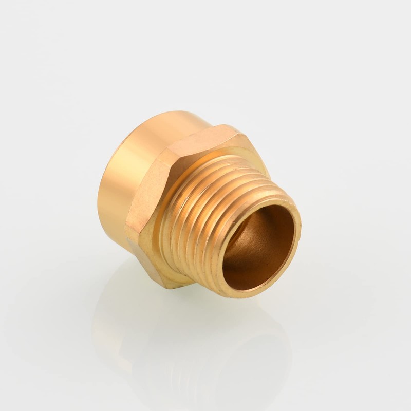 Tecmolog 2 Pcs BSP to NPT Adapter Brass G1/2 Female
