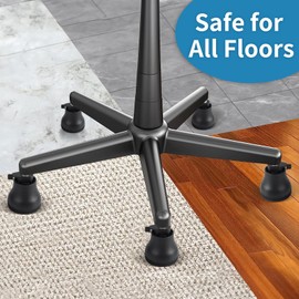 Bell Glides Replacement Office Chair Swivel Caster Wheels to Fixed Stationary Castors, Felt Pads with Anti-Slip Rubber Suit for Tile, Carpets and Hardwood Floors, Chair Feet Wheel Stopper 10pcs