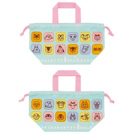 Skater KB7-A Children's Lunch Box, Drawstring Bag, Animal Crossing, Made in Japan