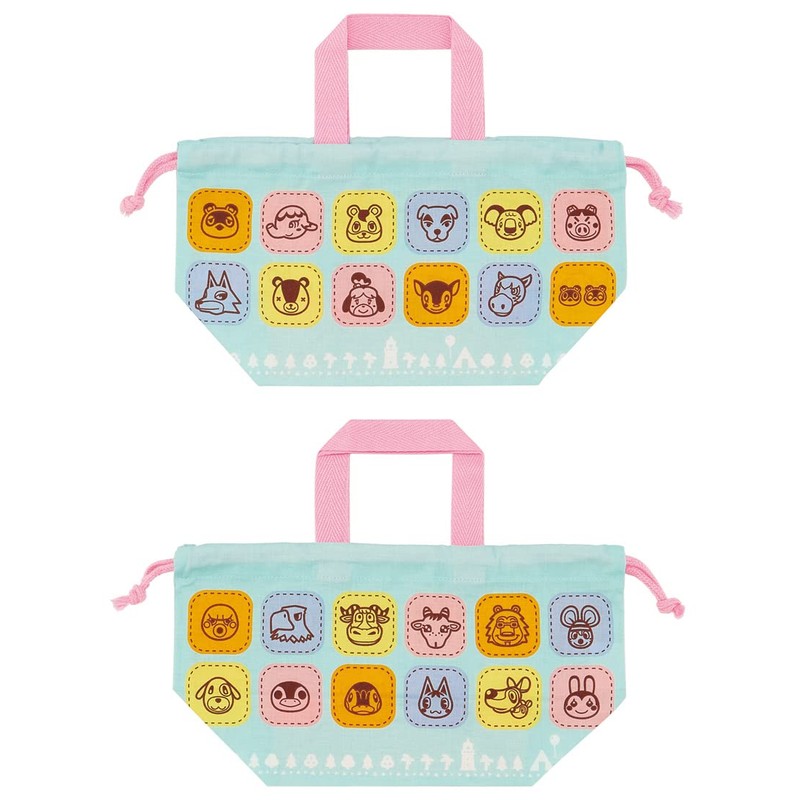 Skater KB7-A Children's Lunch Box, Drawstring Bag, Animal Crossing, Made