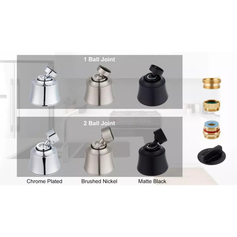 Hibbent Big Angle Swivel Sink Faucet Aerator,360 Degree Kitchen Sink