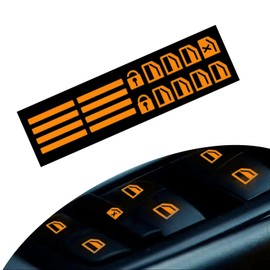 awlbed Pack-1 Car Control Switch Luminous Sticker, A Set of 20 Appliques Night Precise Positioning Car Button, Window Lift Portable Identification Sticker, Universal for Cars (Fluorescence Orange)