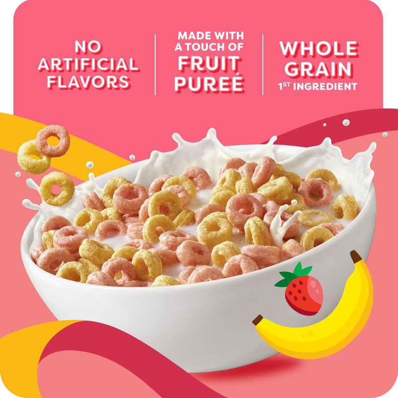 Kashi Breakfast Cereal, Whole Grain, Vegan, Strawberry Banana Smoothie Loops,