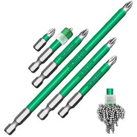6 Piece Phillips Magnetic Screwdriver Bit Set (25-150mm) | For Drywall, Sheetrock, Impact Drivers & Electric Drills | Ultimate Durability & Precision (25-150mm long + magnetic ring)
