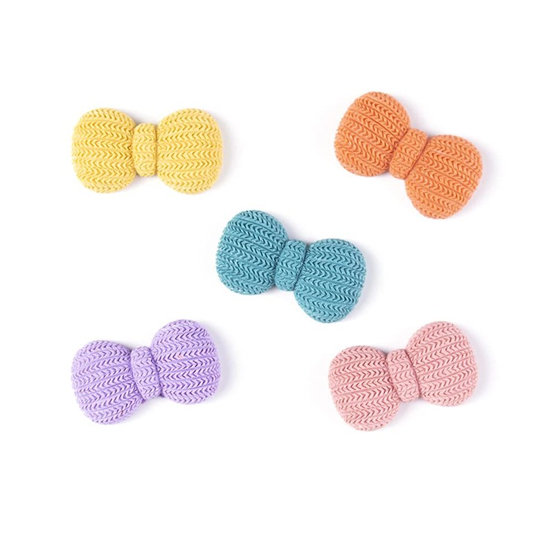 100 Pieces Small Heart Star Flower Bowtie Round Shaped Plastic