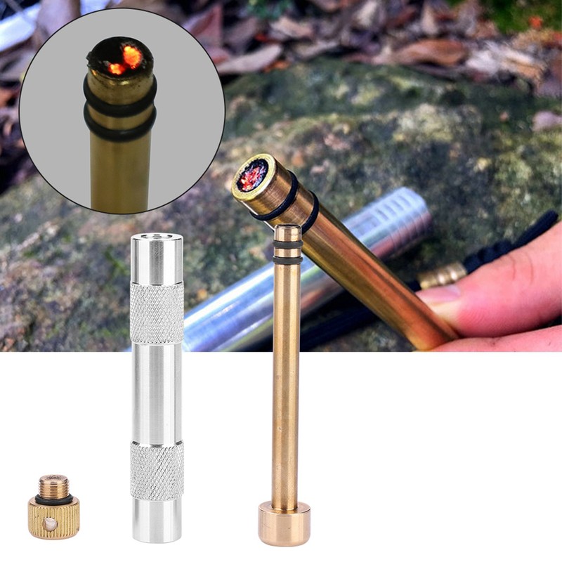 Durable Metal Fire Starting Tool Piston Survival Supplies for Outdoor