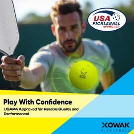 Xowak Ace Flight 40 Pickleball Balls - Proprietary Polythene Blend with 40 Laser Cut Holes, Consistent Bounce & Spin, Neon Green, USAPA Approved, Outdoor Play, Pack of 3