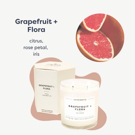 Calyan Wax Scented Candle, Grapefruit & Floral Candle for The Home Scented with Scented with Citrus, Soy Wax Aromatherapy Candle in Glass Jar with 37 Hour Burn Time, Non Toxic Scented Candles Gifts
