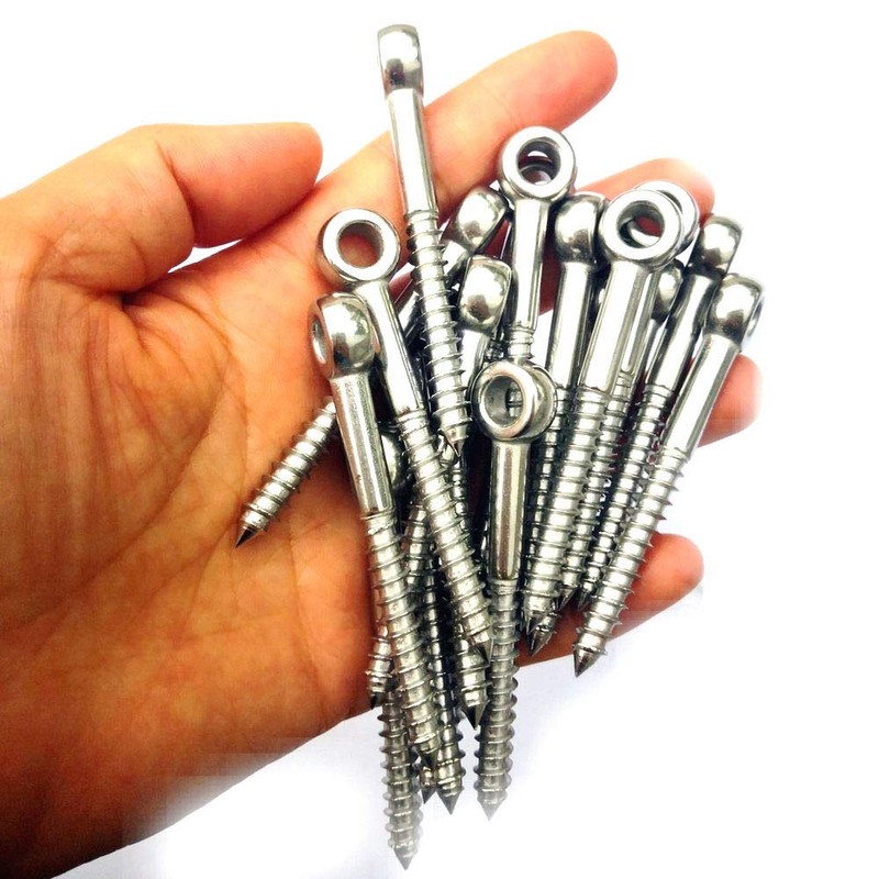 20Pack 304 Stainless Steel Long Screw Eye Bolt Cable Railing