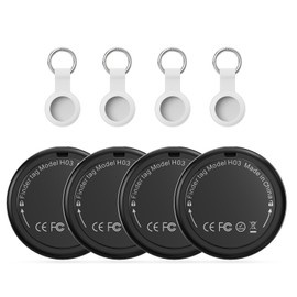Air Tracker Tag 4-Pack - Smart GPS Tag with Apple Where is ? (iOS Only) with Protective Case, Waterproof Item Finder, 100 dB Volume, Bluetooth Key Finder for Luggage, Suitcase