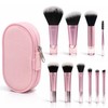 10-Piece Mini Pink Travel Makeup Brush Set with Pouch, Pink