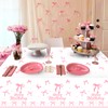LLKJYXGS 3Pcs Pink Bow Table Cloth Rectangle Table Party Supplies