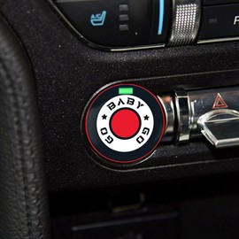 TOOLEPIC Car Push Start Button Cover for Mustang 2015-2014, Engine Start Ignition Kit Emblem – Howling Demon Unique Design Style Badge Accessory - Perfect for Decals