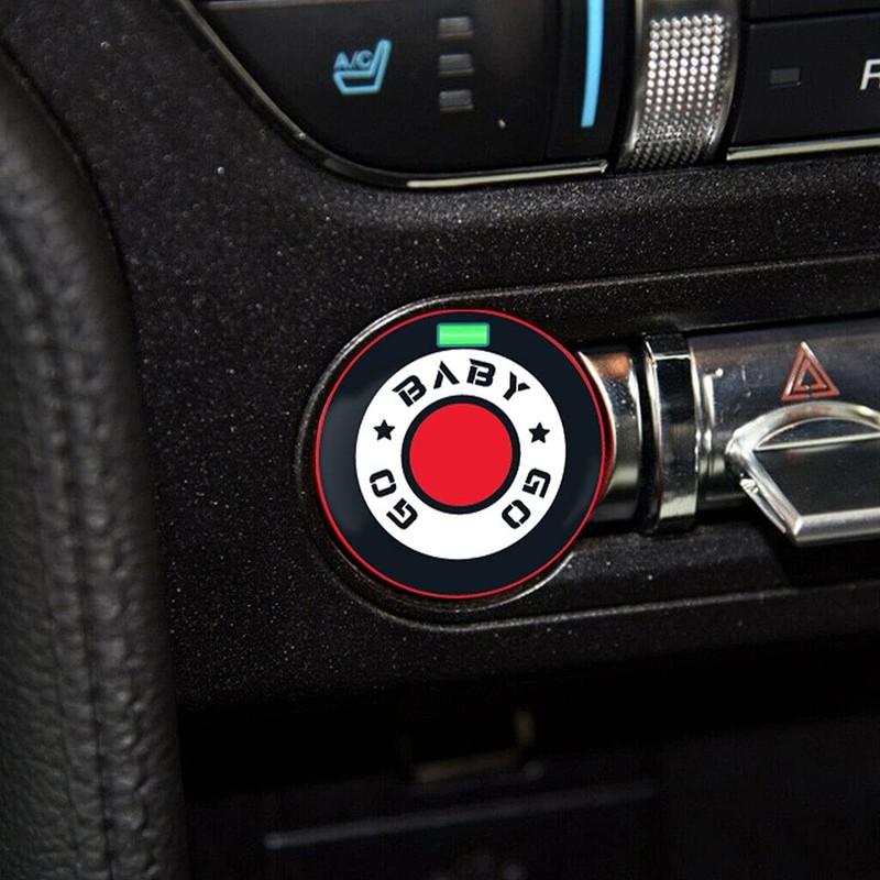 TOOLEPIC Car Push Start Button Cover for Mustang 2015-2014, Engine
