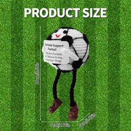 TOYMIS Positive Football Knitted Doll, Black White Crochet Football Plush Toy with Encouragement Card, Cheerful Crochet Toy for Children's Friends, Birthday Decoration