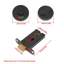 Bathroom Toilet Door Turn and Release Indicator Lock, Stainless Steel Privacy Indicator Door Lock for Toilet Restroom Bathroom Silver