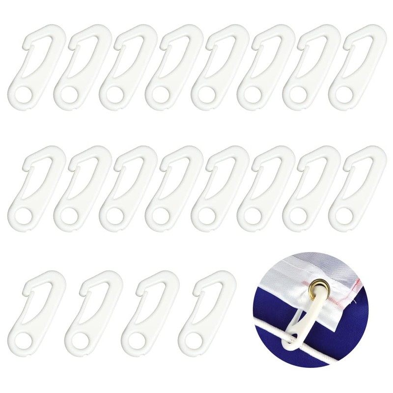 Adiwo 20 PCS Flag Pole Clip, Nylon Flagpole Clamp, Snap
