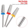 3 Pcs Carbide 5 in 1 Nails Drill Bits Set