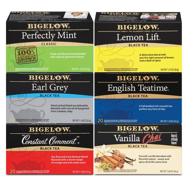 Bigelow Tea Bigelow Tea Black Tea 6 Flavor Variety Pack,