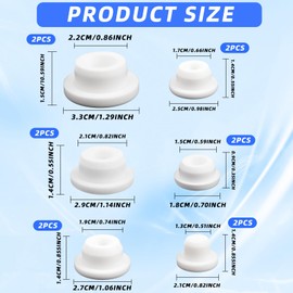 12PCS Silicone Bathtub Jet Covers, Waterproof Hole Plugs for 12mm, 15mm, 17mm, 19mm, 21mm, 23mm Tubes - Includes 2PCS of Each Size, Durable & Easy to Install Bath Tub Plug Set (White)