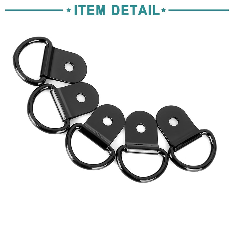 ACROPIX Car D-Ring Anchor Auto Trunk Black 20pcs