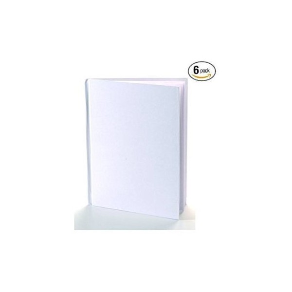 White Blank Books with Hardcovers 8.5"W x 11"H (6 Books / Pack)